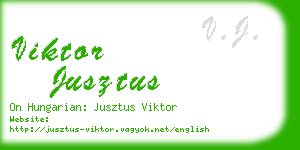 viktor jusztus business card